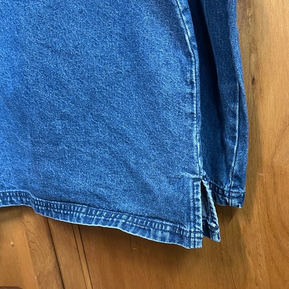 Vintage Chic Women's Denim Blue Hooded Barn Jacket Pockets Large XL Excellent - Picture 6 of 9